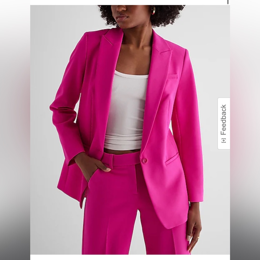 Express Pink Editor Studio Stretch Trouser Pants - Picture 4 of 4